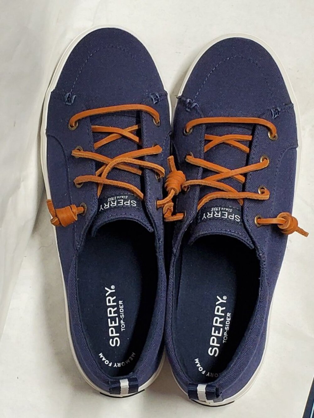 Sperry Top Sider Blue Canvas Sneakers w/Memory foam insoles size: 9.5 W NWOT!